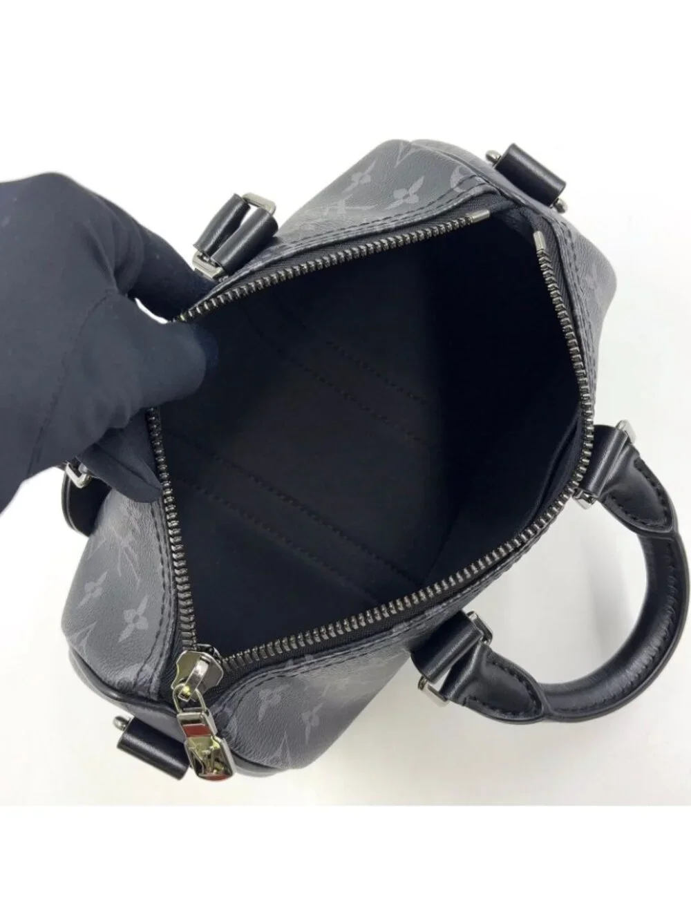 Louis Vuitton Keepall Bandouliere 25 Monogram Eclipse Leather Black Handbag